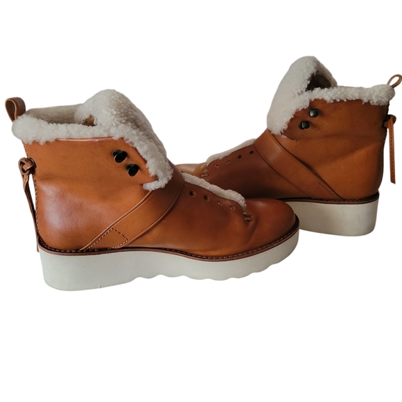 Coach Urban Hiker Shearling Leather Platform Boots - Picture 3 of 9